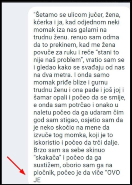 “Šetamo se ulicom jučer, žena, kćerka i ja”