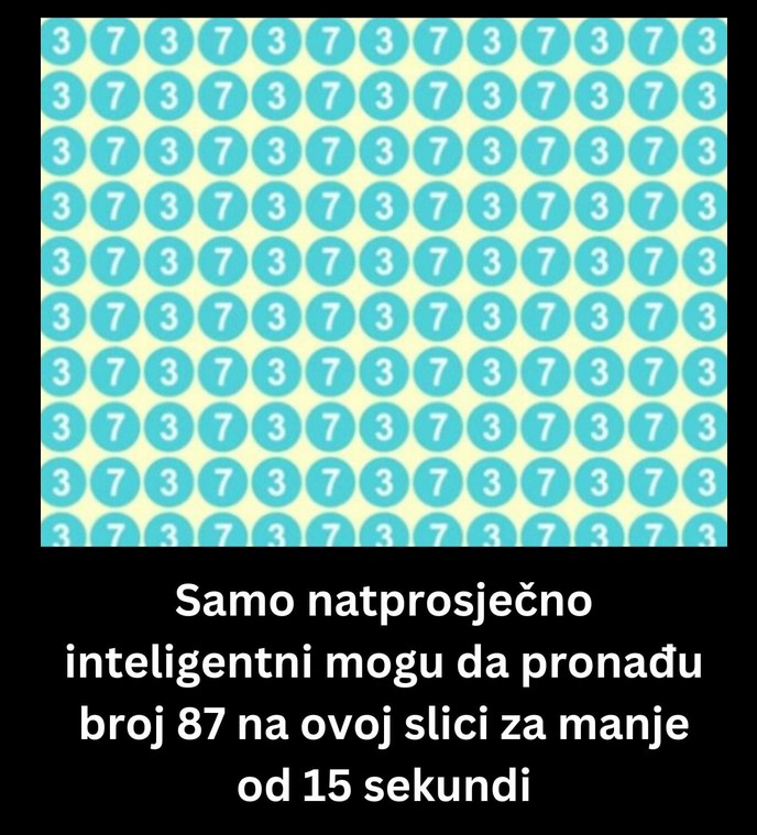 Samo natprosečno inteligentni mogu da pronađu broj 87 na ovoj slici za manje od 15 sekundi