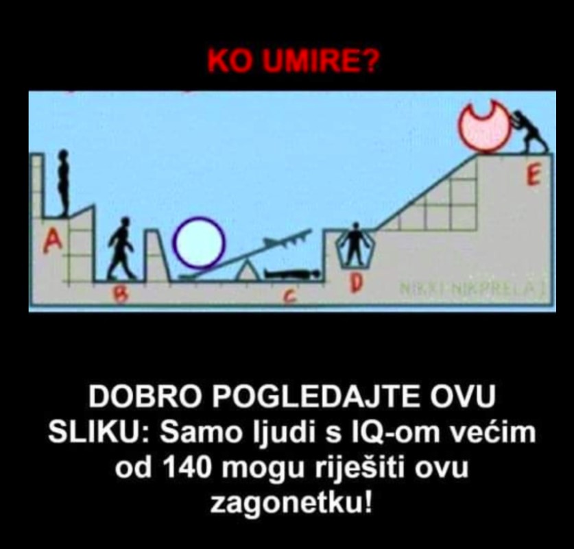 KO NEĆE PREŽIVJETI? DOBRO POGLEDAJTE OVU SLIKU: Samo ljudi s IQ-om većim od 140 mogu riješiti ovu zagonetku!