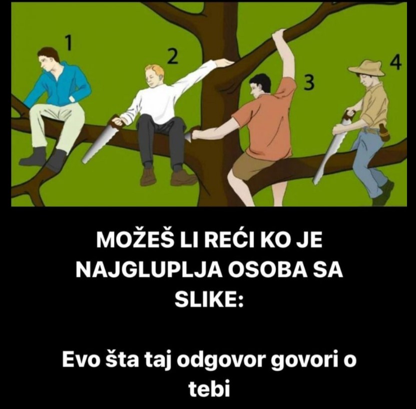 MOŽEŠ LI REĆI KO JE NAJGLUPLJA OSOBA SA SLIKE: Evo šta taj odgovor govori o tebi