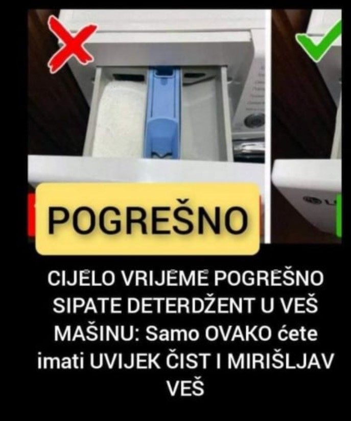 CIJELO VRIJEME POGREŠNO SIPATE DETERDŽENT U VEŠ MAŠINU: Samo OVAKO ćete imati UVIJEK ČIST I MIRIŠLJAV VEŠ