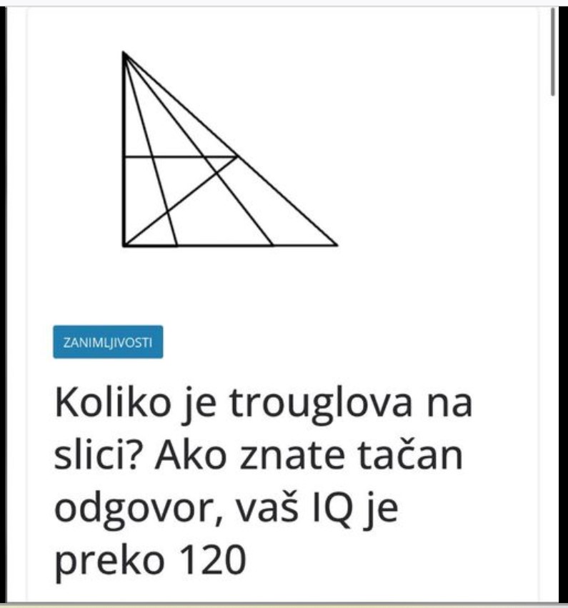 Koliko je trouglova na slici? Ako znate tačan odgovor, vaš IQ je preko 120