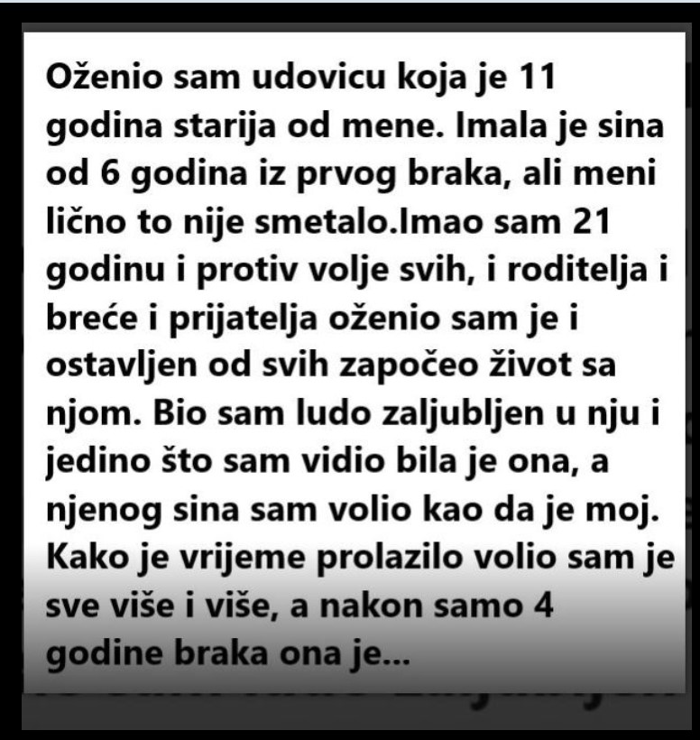 OŽENIO SAM UDOVICU KOJE JE 11 GODINA STARIJA OD MENE