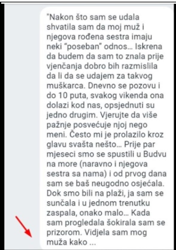 “Nakon što sam se udala shvatila sam da moj muž i njegova rođena sestra imaju neki poseban odnos”