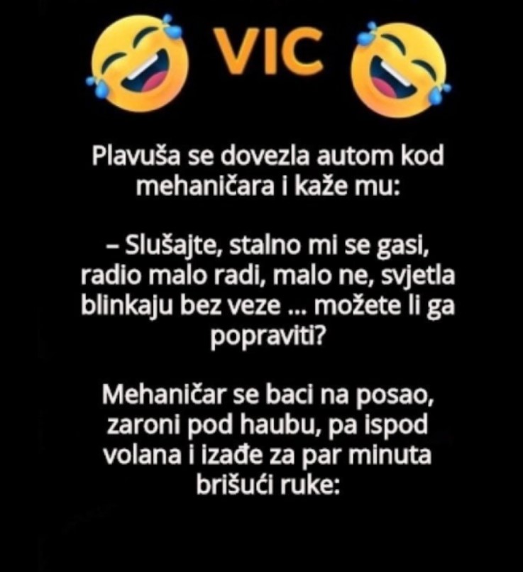 VIC: Plavuša kod automehaničara