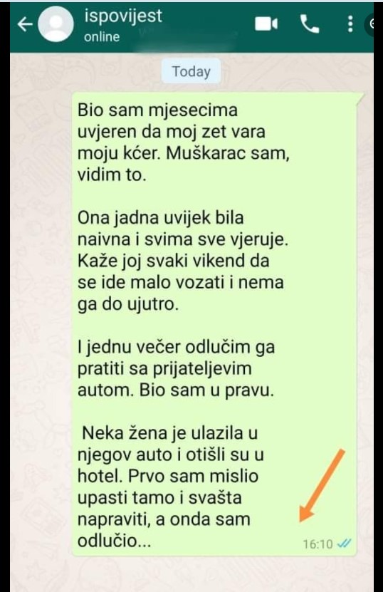 “Bio sam mjesecima uvjeren da moj zet vara moju kćerku”