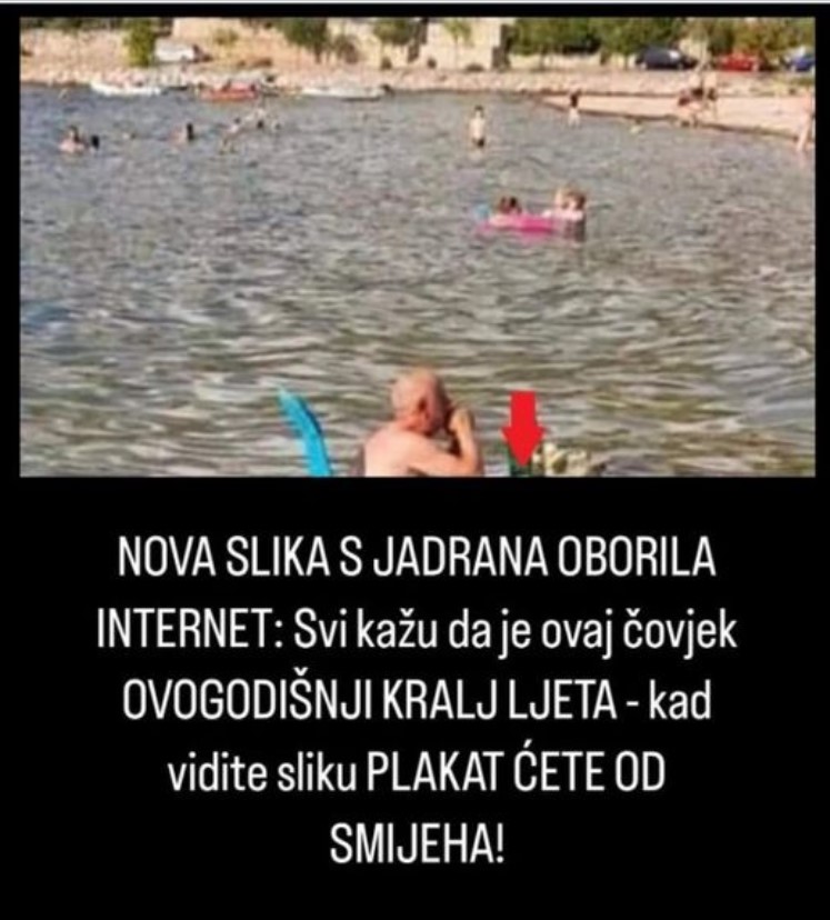 NOVA SLIKA S JADRANA OBORILA INTERNET: Svi kažu da je ovaj čovjek OVOGODIŠNJI KRALJ LJETA – kad vidite sliku PLAKAT ĆETE OD SMIJEHA!