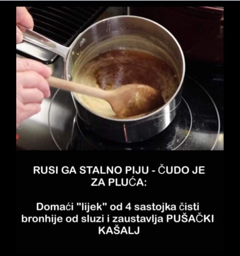 RUSI GA STALNO PIJU – ČUDO JE ZA PLUĆA: Domaći “lijek” od 4 sastojka čisti bronhije od sluzi i zaustavlja PUŠAČKI KAŠALJ