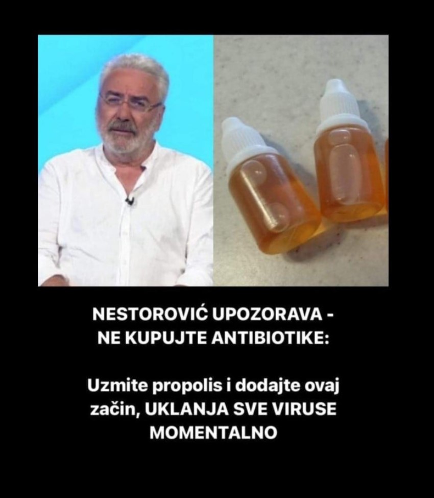 NESTOROVIĆ UPOZORAVA – NE KUPUJTE ANTIBIOTIKE: Uzmite propolis i dodajte ovaj začin, UKLANJA SVE VIRUSE MOMENTALNO