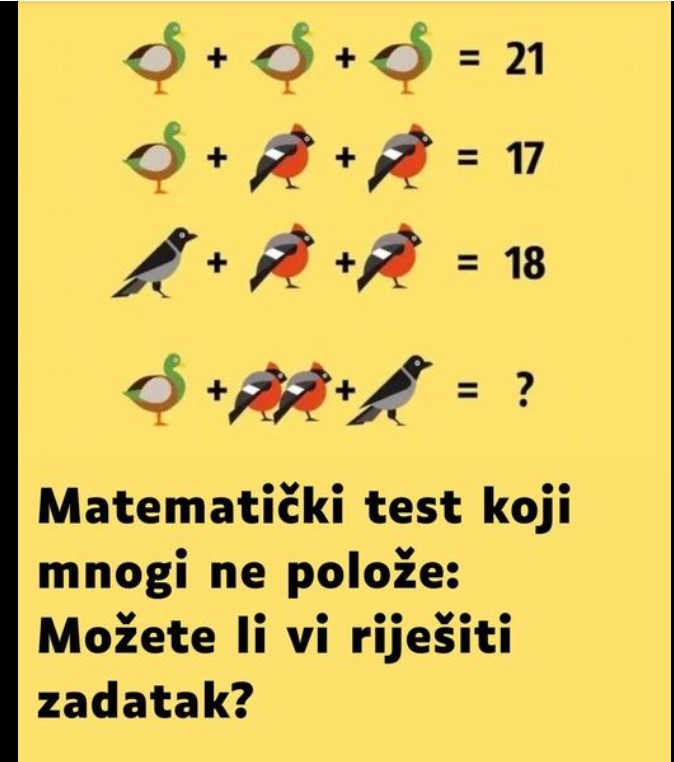 Matematički test koji mnogi ne polože: Možete li vi riješiti zadatak?