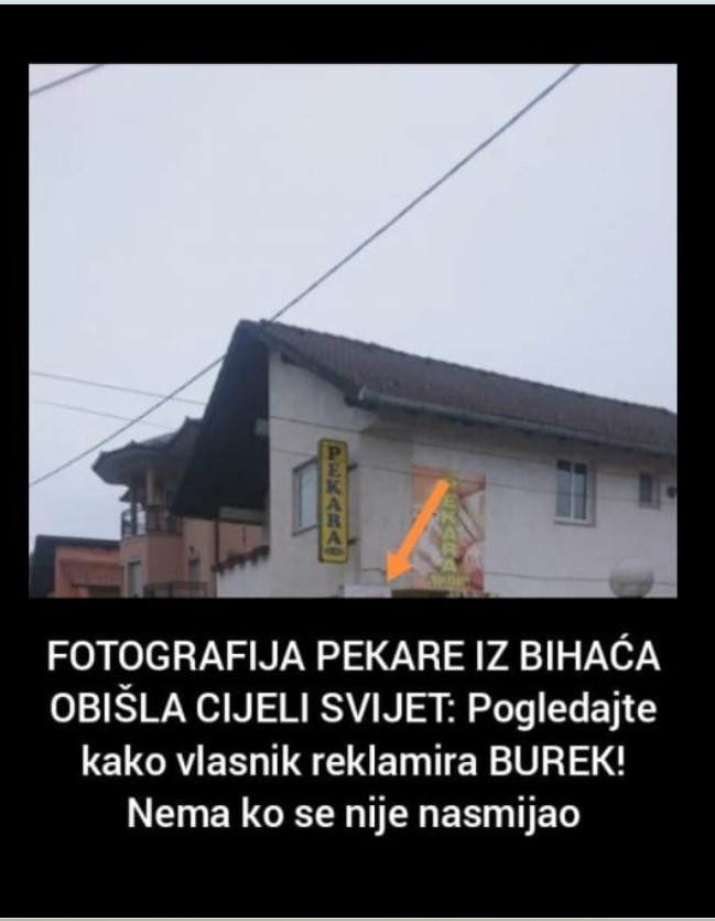 FOTOGRAFIJA PEKARE IZ BIHAĆA OBIŠLA CIJELI SVIJET: Pogledajte kako vlasnik reklamira BUREK! Nema ko se nije nasmijao