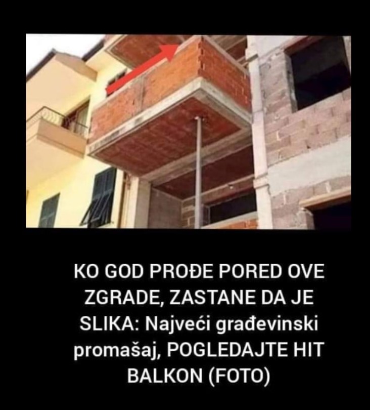 KO GOD PROĐE PORED OVE ZGRADE, ZASTANE DA JE SLIKA: Najveći građevinski promašaj, POGLEDAJTE HIT BALKON (FOTO)