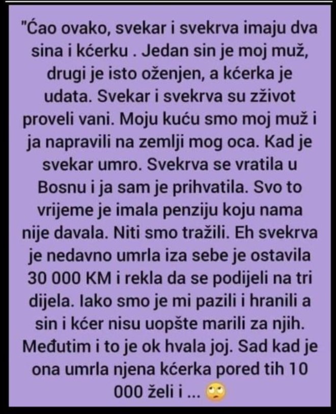 “Svekar i svekrva imaju dva sina i kćerku”