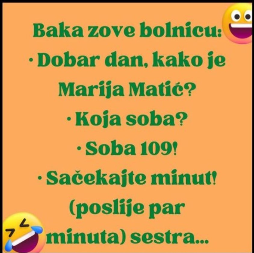 VIC DANA: BAKA ZOVE BOLNICU