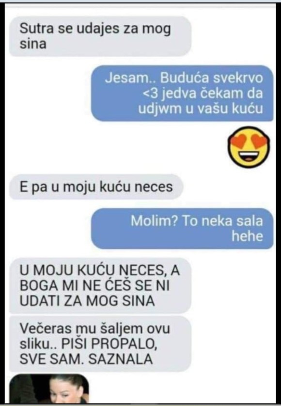 BUDUĆA SVEKRVA mi se javila NOĆ PRIJE VJENČANJA, kad mi je poslala sliku onesvijestila sam se: GOTOVO JE, MISLILA SAM DA NEĆE NIKADA SAZNATI!