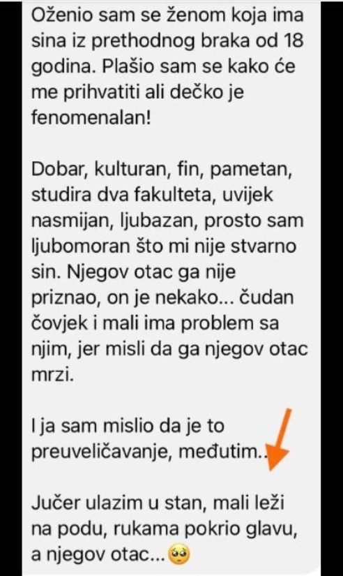 ” Moja žena ima sina iz prethodnog braka”