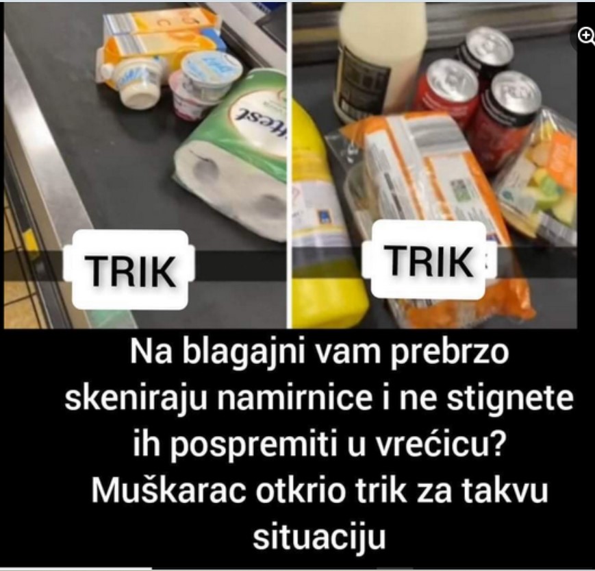 Na blagajni vam prebrzo skeniraju namirnice i ne stignete ih pospremiti u vrećicu? Muškarac otkrio trik za takvu situaciju