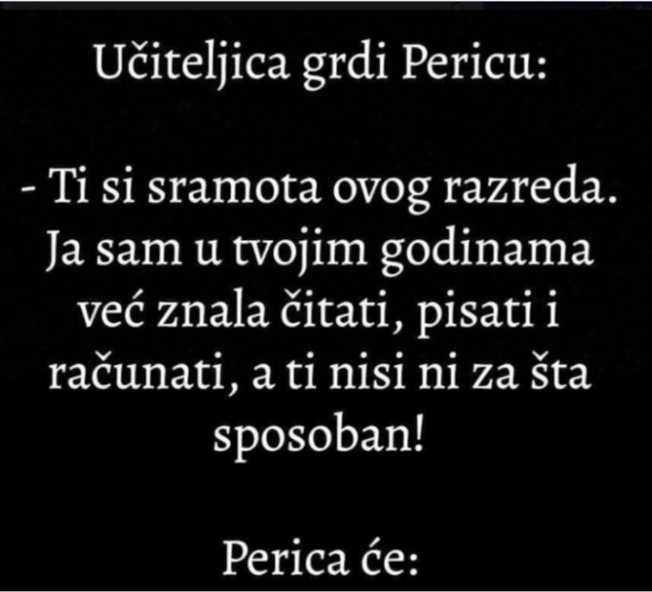 VIC: Učiteljica grdi Pericu