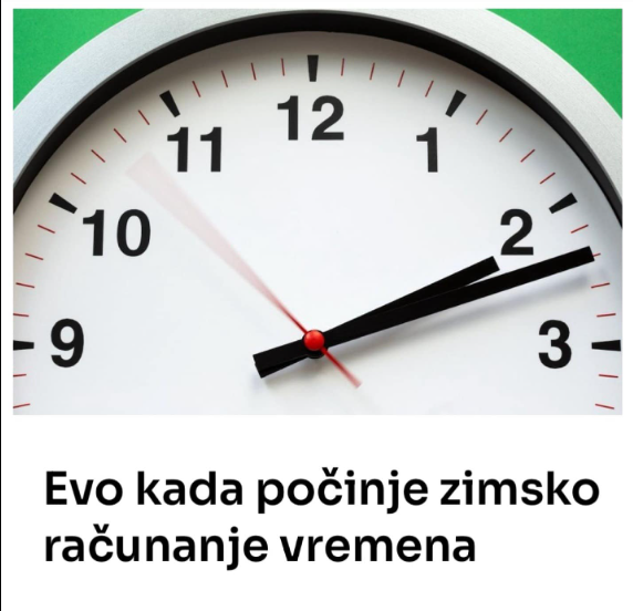 Evo kada počinje zimsko računanje vremena