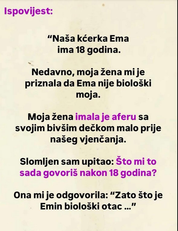 OTKRIO SAM DA MOJA KĆERKA NIJE BIOLOŠKI MOJA: A evo zašto je supruga skrivala istinu