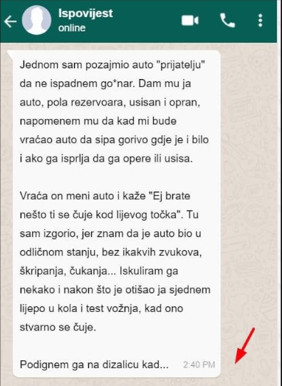 “Jednom sam pozajmio auto”