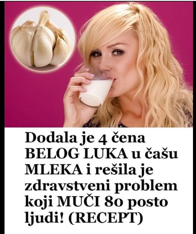 DODALA JE 4 ČENA BELOG LUKA U ČAŠU MLEKA: Ljudi tvrde da im pomaže, ali ne postoje nikakvi dokazi za to