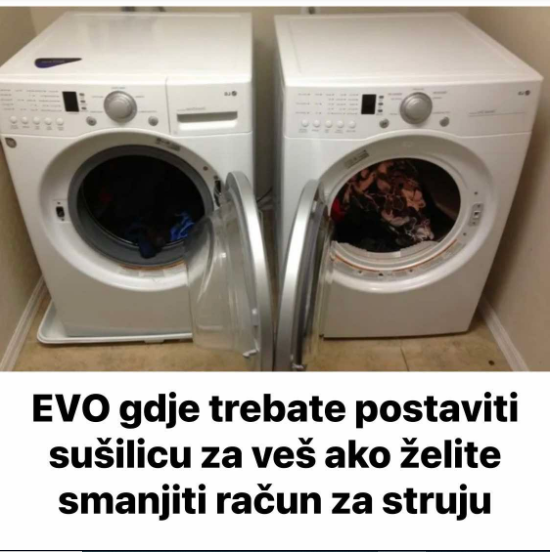 EVO gdje trebate postaviti sušilicu za veš ako želite smanjiti račun za struju