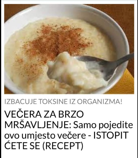 VEČERA ZA BRZO MRŠAVLJENJE: Samo pojedite ovo umjesto večere – ISTOPIT ĆETE SE (RECEPT)