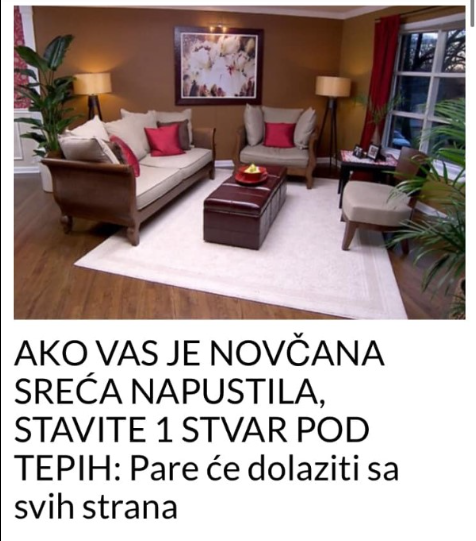 AKO VAS JE NOVČANA SREĆA NAPUSTILA, STAVITE 1 STVAR POD TEPIH: Pare će dolaziti sa svih strana