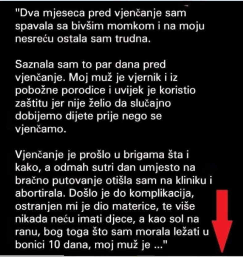 “Prije vjenčanja, spavala sam sa bivšim”