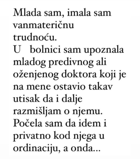 U bolnici sam upoznala mladog predivnog ali oženjenog doktora