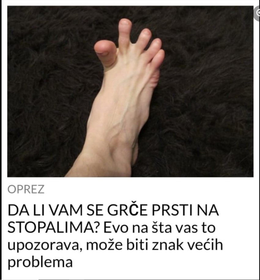 DA LI VAM SE GRČE PRSTI NA STOPALIMA? Evo na šta vas to upozorava, može biti znak većih problema