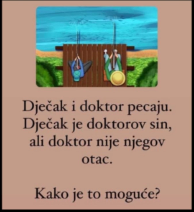 Dječak i doktor pecaju. Dječak je doktorov sin,