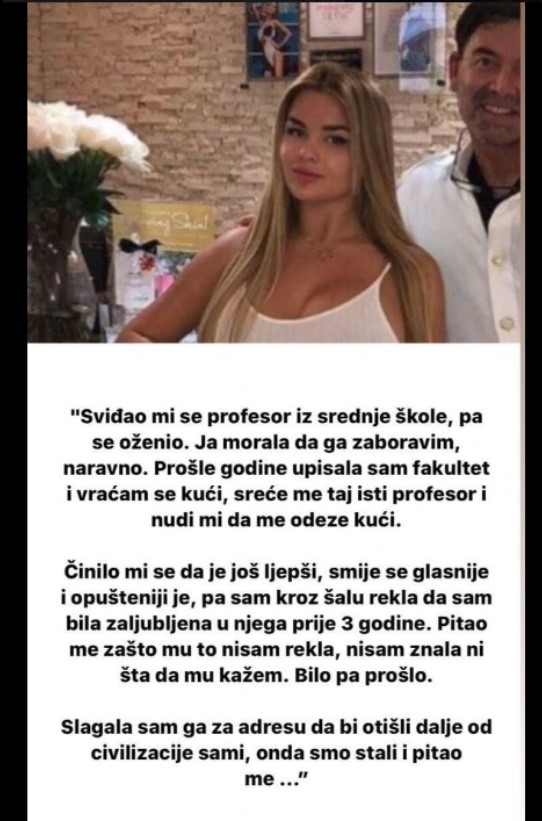 “SVIĐAO MI SE profesor iz srednje škole, neki dan sam ga srela…”