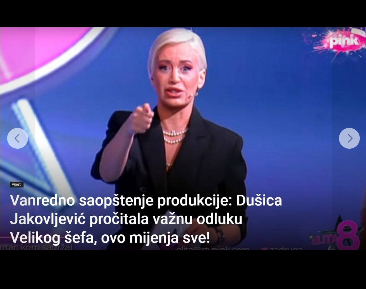 Vanredno saopštenje produkcije: Dušica Jakovljević pročitala važnu odluku Velikog šefa, ovo mijenja sve!