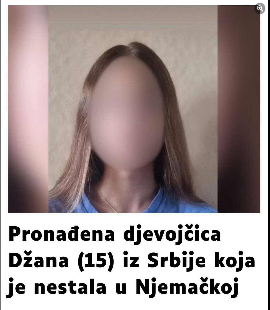 Pronađena djevojčica Džana (15) iz Srbije koja je nestala u Njemačkoj