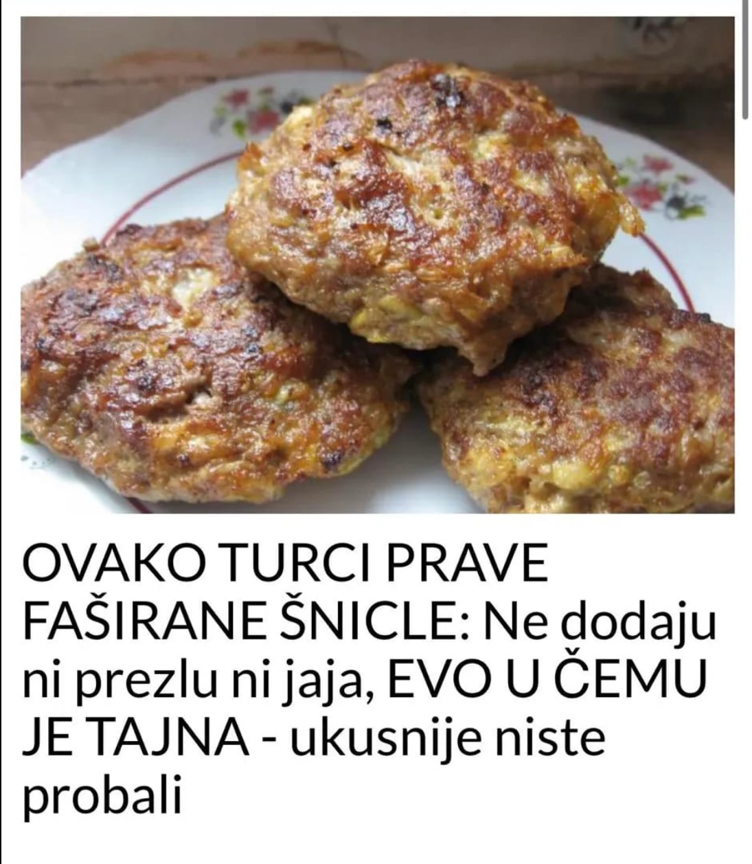 OVAKO TURCI PRAVE FAŠIRANE ŠNICLE: Ne dodaju ni prezlu ni jaja, EVO U ČEMU JE TAJNA – ukusnije niste probali