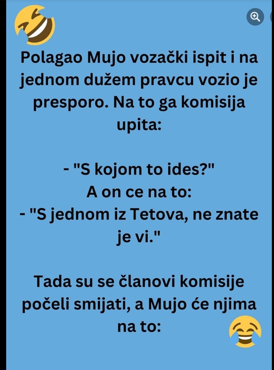 Polagao Mujo vozački ispit i na jednom dužem