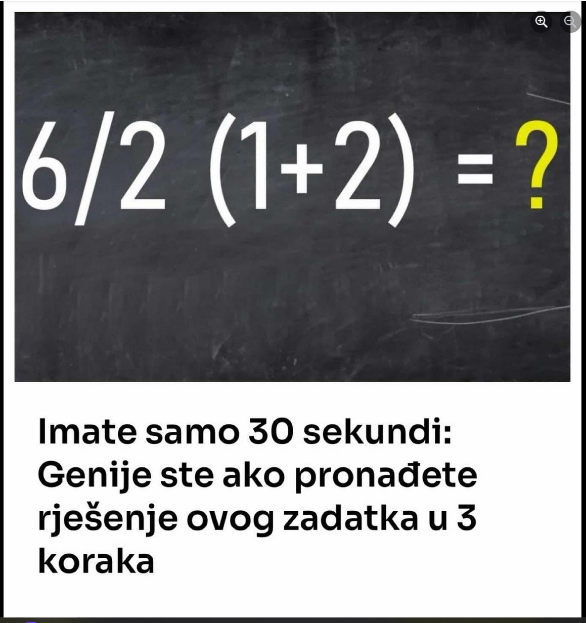 Imate samo 30 sekundi: Genije ste ako pronađete rješenje ovog zadatka u 3 koraka