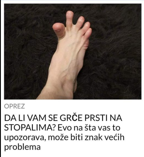 DA LI VAM SE GRČE PRSTI NA STOPALIMA? Evo na šta vas to upozorava, može biti znak većih problema