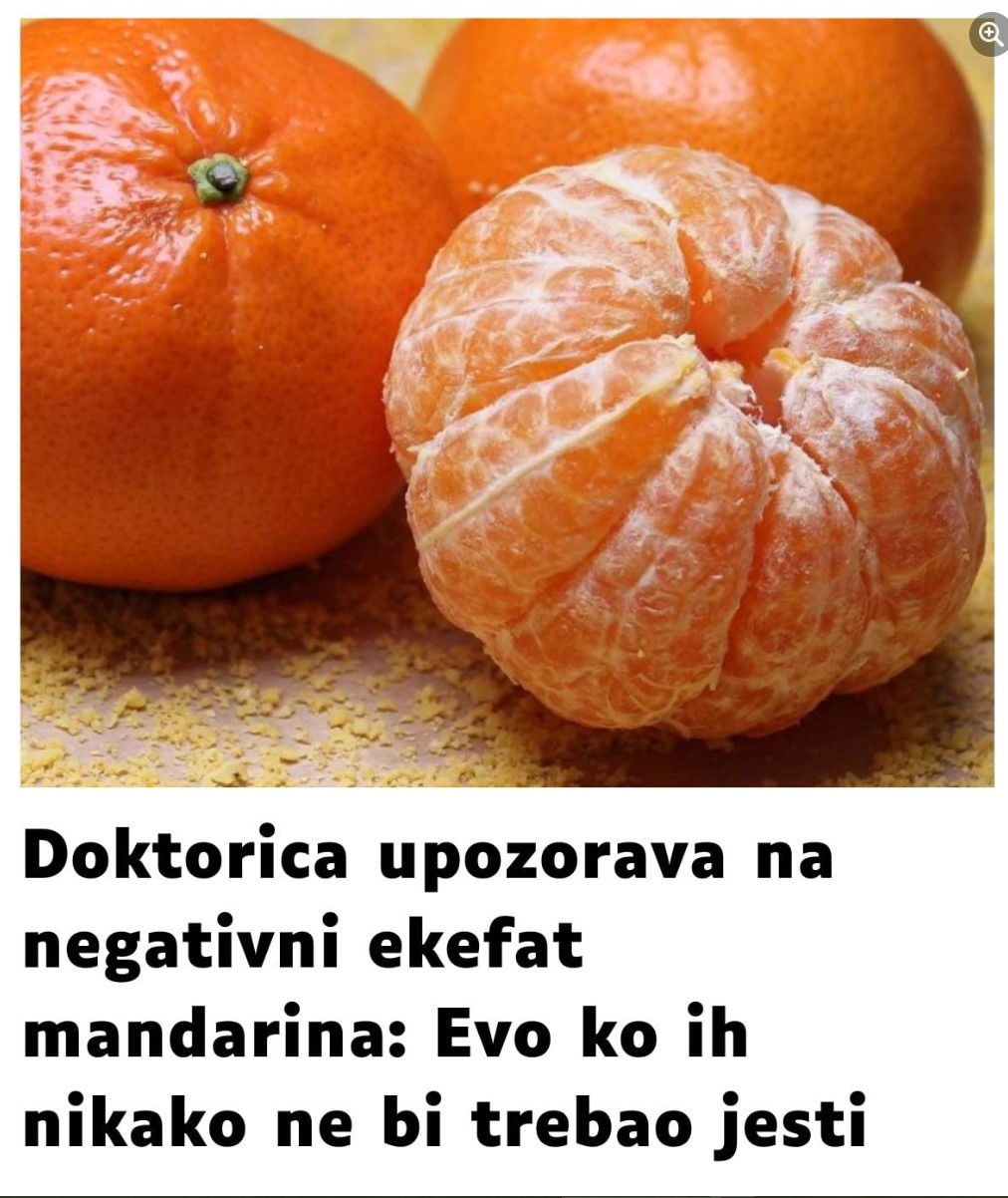 Doktorica upozorava na negativni ekefat mandarina: Evo ko ih nikako ne bi trebao jesti