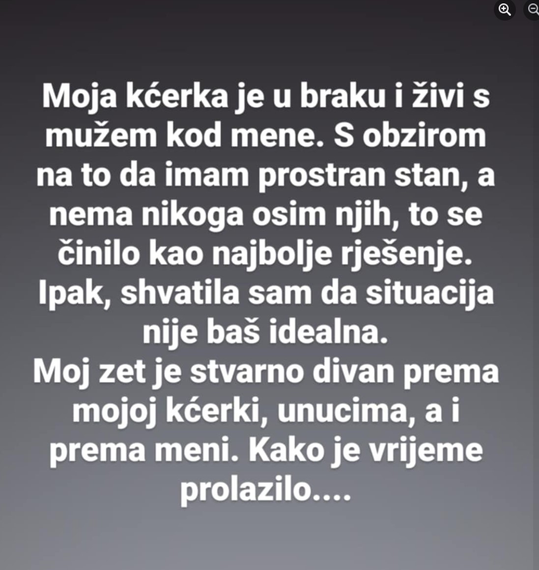 Moja kćerka je u braku i živi s mužem kod mene…