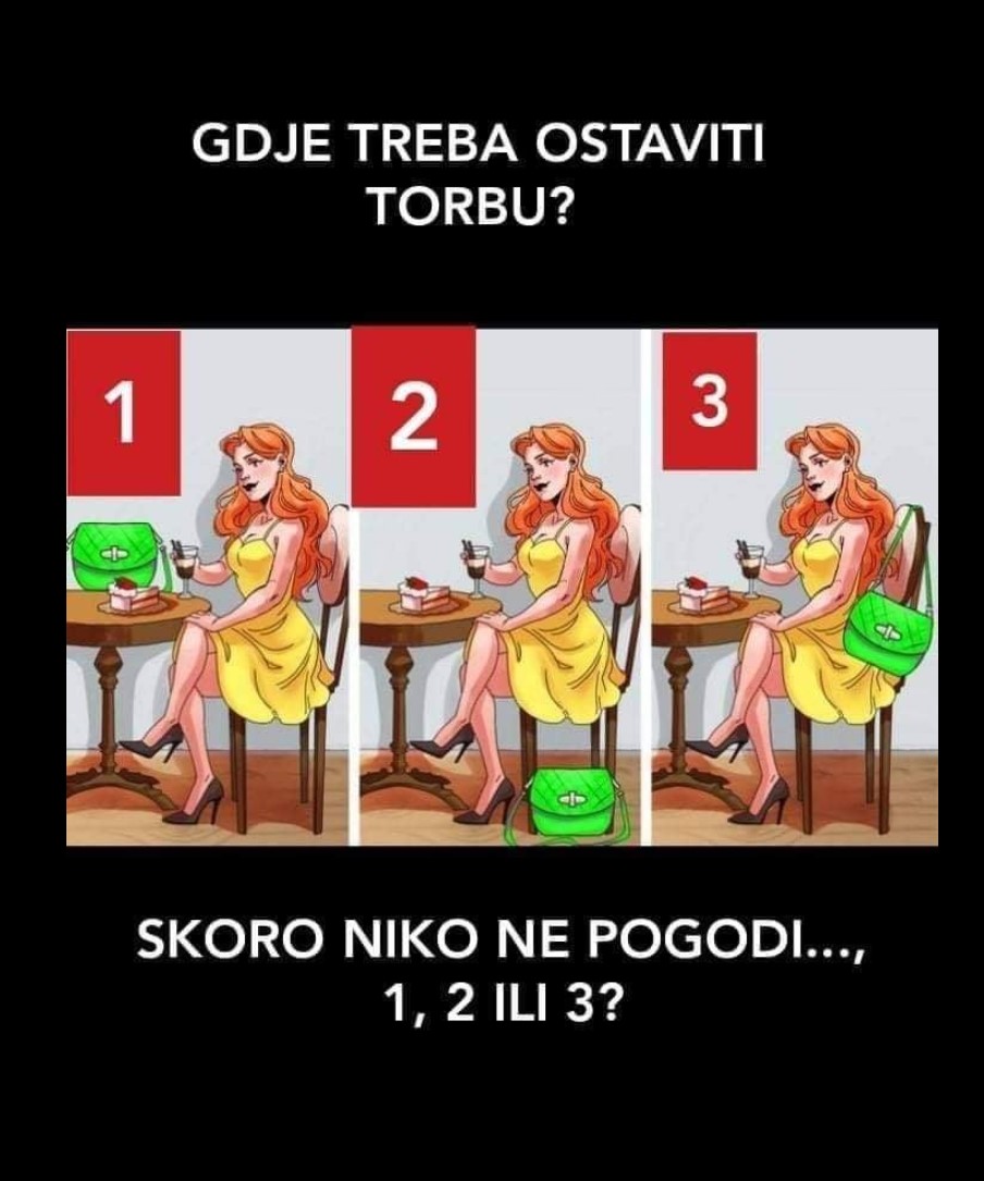 POZNAJETE LI BONTON? GDJE JE PRAVILO OSTAVITI TORBU NA VEČERI U RESTORANU: Skoro svi POGREŠNO ODGOVORE