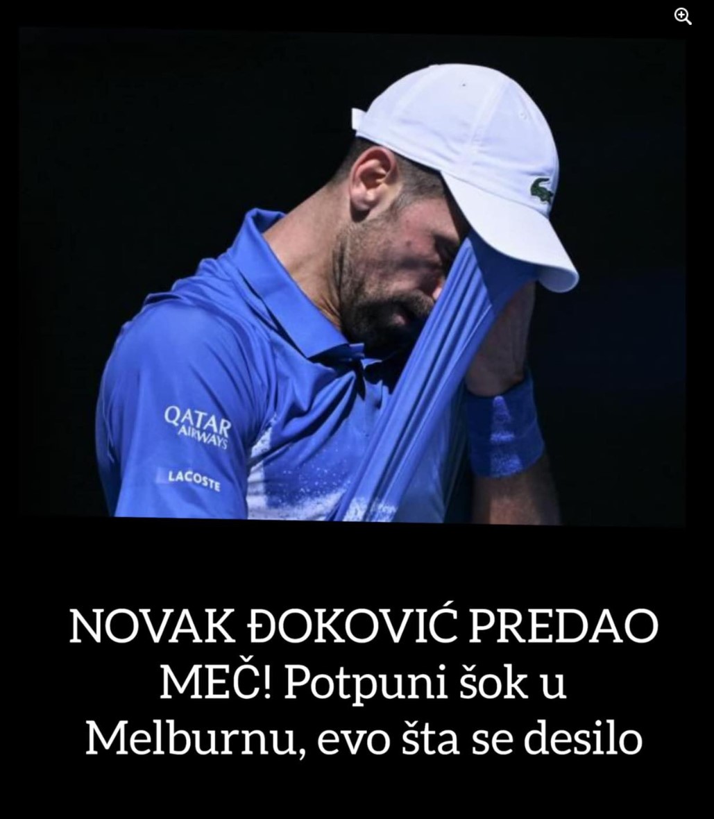 NOVAK ĐOKOVIĆ PREDAO MEČ! Potpuni šok u Melburnu, evo šta se desilo