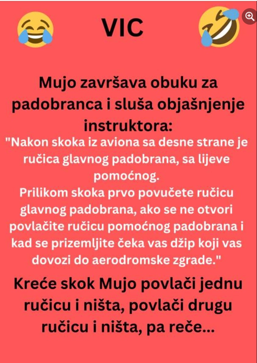 VIC KOJI ĆE VAS NASMIJATI DO SUZA: Mujo padobranac