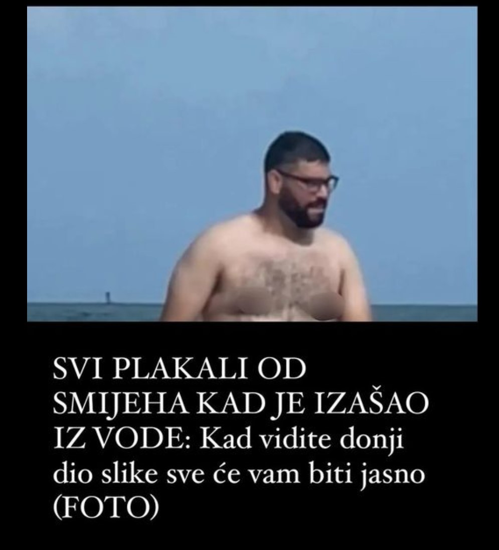 SVI PLAKALI OD SMIJEHA KAD JE IZAŠAO IZ VODE: Kad vidite donji dio slike sve će vam biti jasno (FOTO)