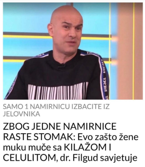 ZBOG JEDNE NAMIRNICE RASTE STOMAK: Evo zašto žene muku muče sa KILAŽOM I CELULITOM, dr. Filgud savjetuje