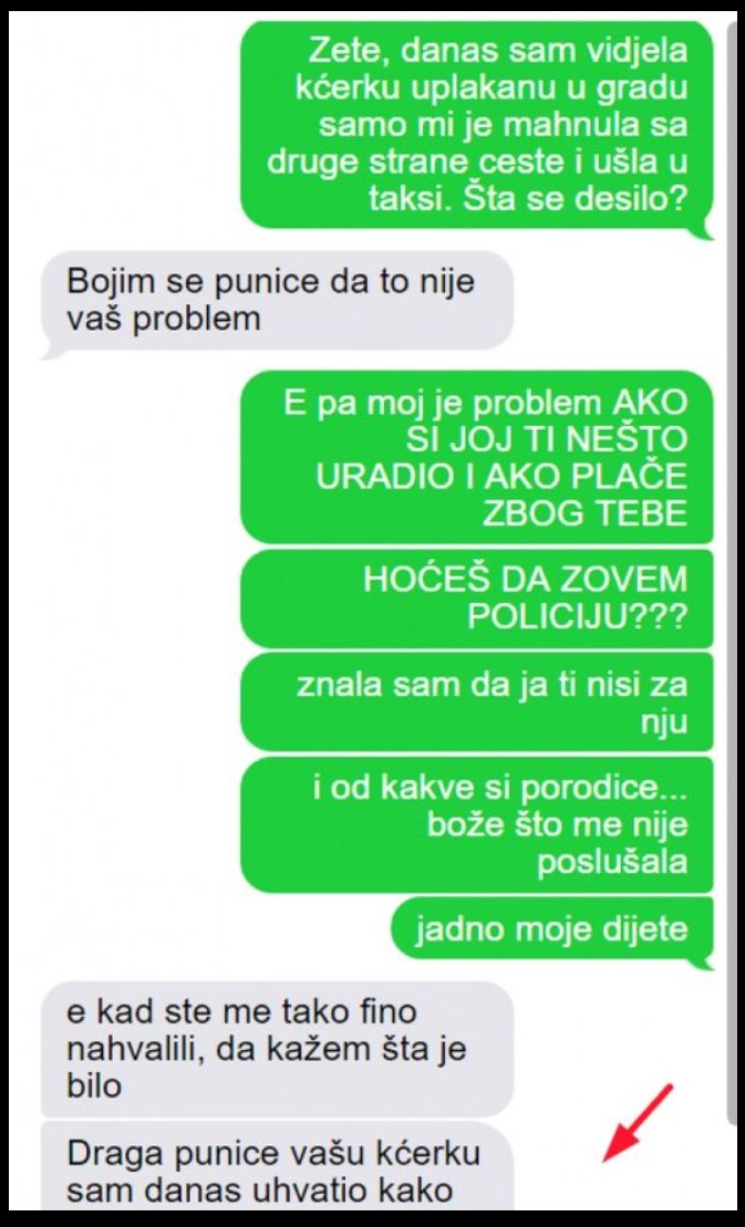 VIDJELA SAM KĆERKU U GRADU KAKO PLAČE I ODMAH SAM NAPALA ZETA: A onda mi je na kraju napisao šta se desilo, SRCE MI JE STALOVIDJELA SAM KĆERKU U GRADU KAKO PLAČE I ODMAH SAM NAPALA ZETA: A onda mi je na kraju napisao šta se desilo, SRCE MI JE STALO