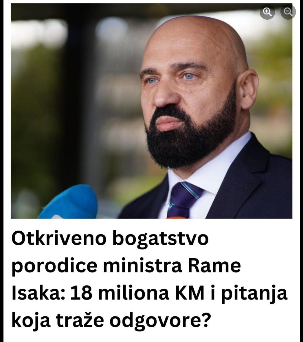 Otkriveno bogatstvo porodice ministra Rame Isaka: 18 miliona KM i pitanja koja traže odgovore?