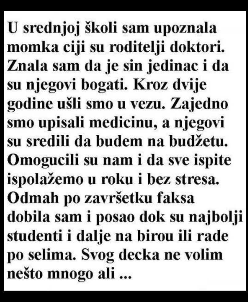 “U srednjoj školi sam upoznala momka…”